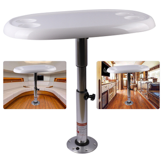 HT- M01N+HT-BSO Marine and Campervan Removable Stowable Table System set with 4 cupholders is made of ABS and Aluminum
