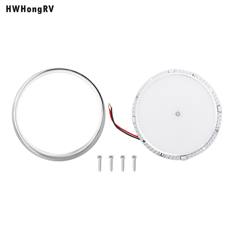 HWHongRV Dia.6.5in LED Reading Car Roof Caravan motorhome Van Trailer Interior 10-30V Dome Roof Ceiling Light Dynamic Reading Lamp