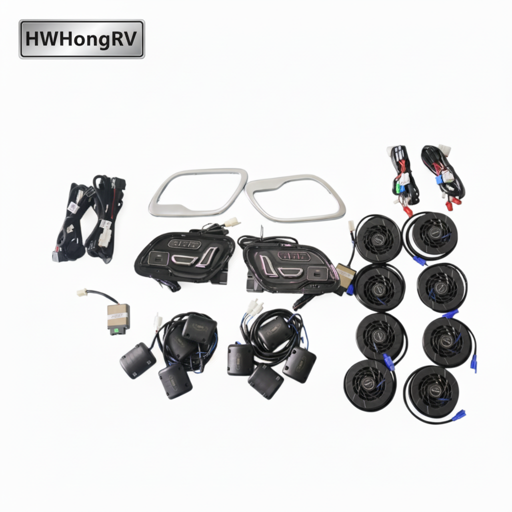 HWHongRV 12V Seat Ventilation Heating Massage System | Cooling Fan, Heating Pad & Vibration Massage with USB Control Panel