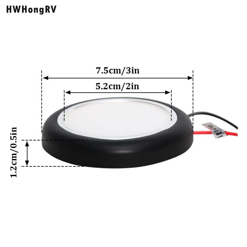 10-30V LED Ceiling Light Fixture 3 Inch motorhome Trailer Interior 3W LED Light 3200K Ceiling Mount for yacht with black ring