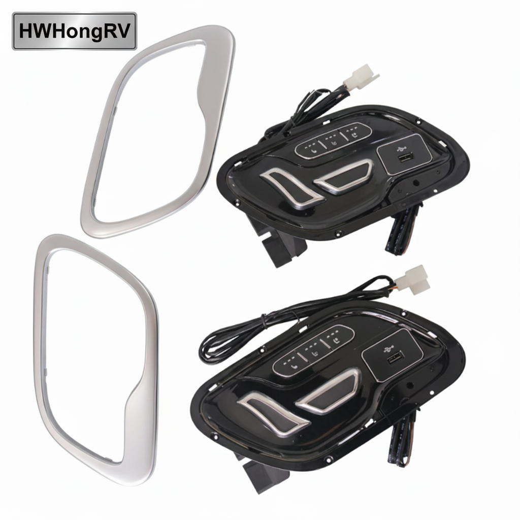 HWHongRV 12V Seat Ventilation Heating Massage System | Cooling Fan, Heating Pad & Vibration Massage with USB Control Panel