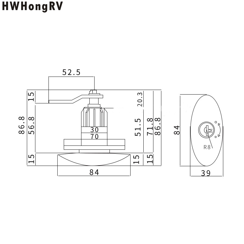 HW-G04 RV Cabin Door Lock Compression Lock Tighten Lock Luggage Compartment Door Lock Cabin Door Tension Lock Trailer Door Lock Side Door Lock