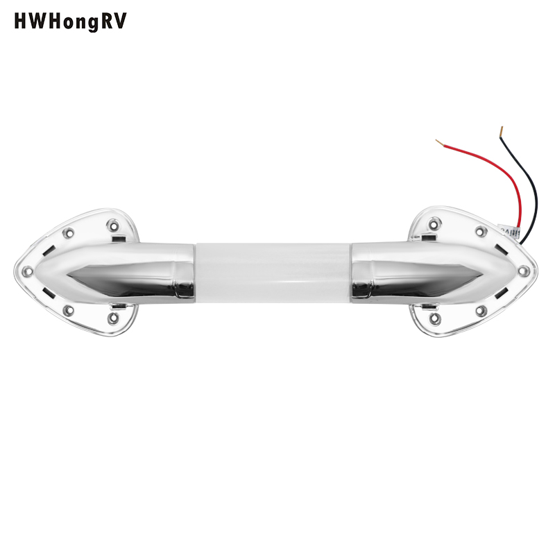 HWHongRV marine yacht 12V 24V LED RV Entry Door Grab Handle white Lighted Assist Bar Motorhome Caravan