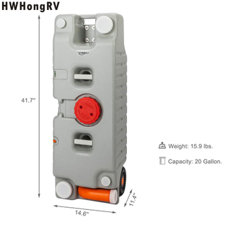 marine Water Tank with Wheels for Camping 75 L Grey, Water Containers Collapsible Water Can Tank Water Canister Water Bag for Emergency 