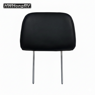 Adjustable Car Seat Headrest Black Leather | Universal Auto Seat Neck Support | 150mm Center 10mm Rods | Replacement Car Accessories