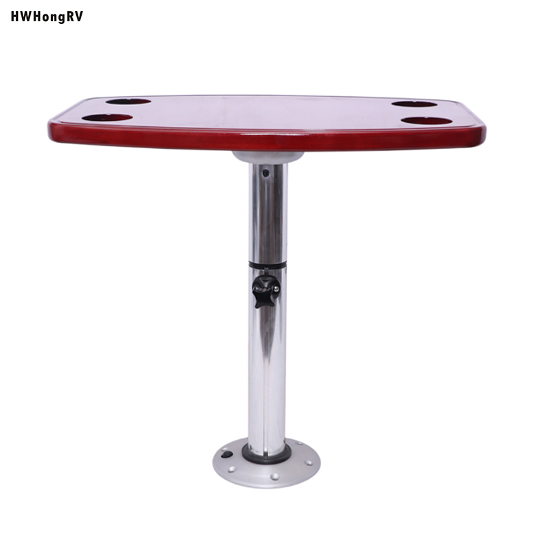 HWHongRV Easy to disassemble campervan rv Telescopic table legs with oak table top Aluminum alloy