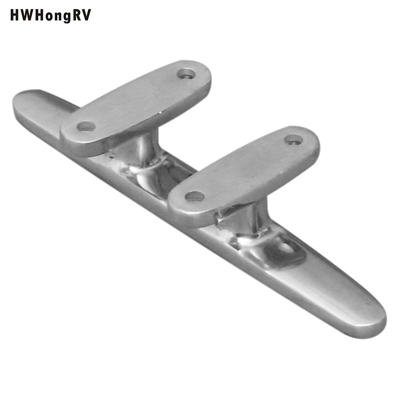 HWHongRV Door front Stainless Steel Cleat, Light Weight Base Cleat Mirror Polished Base Cleat Dock Cleat Boat Accessory