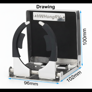 Marine Grade 304 Stainless Steel Adjustable Folding Cup Holder - Wall Mounted Drink Holder for Boat, RV & Yacht