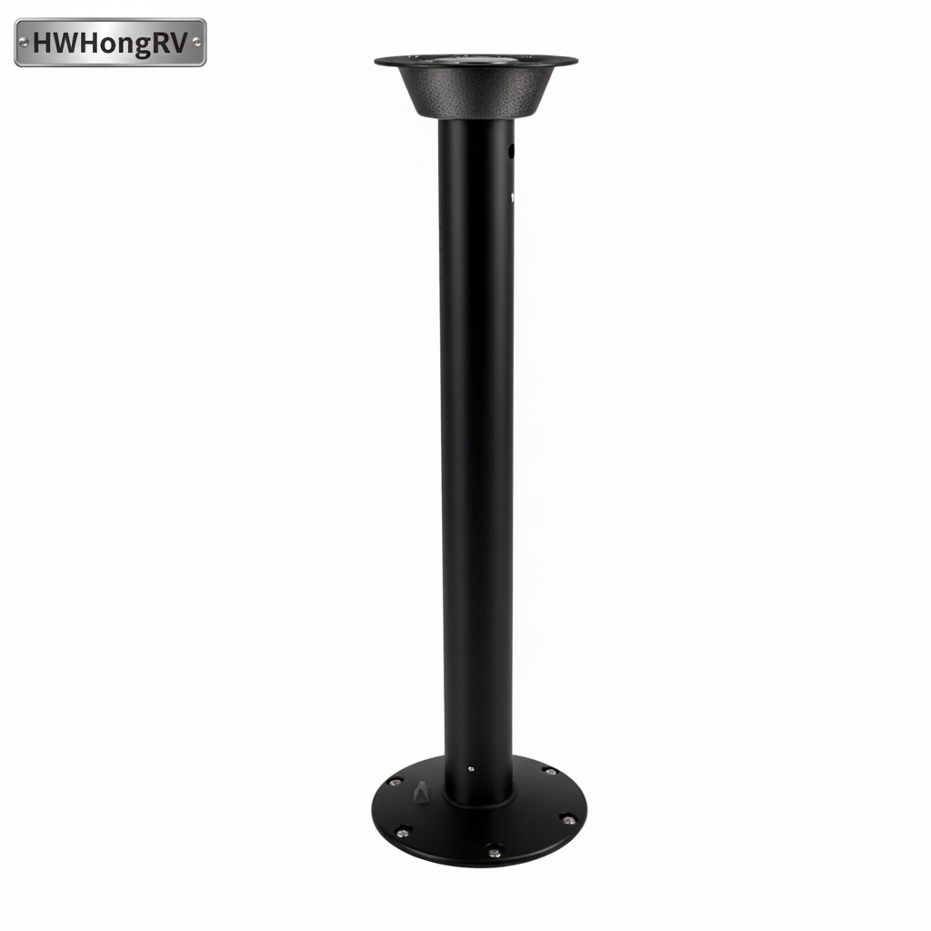 HWHongRV Quick-Release Table Leg Set | Anodized Aluminum Tube | Easy-Detach Base & Cap | RV Motorhome Marine Removable Pedestal