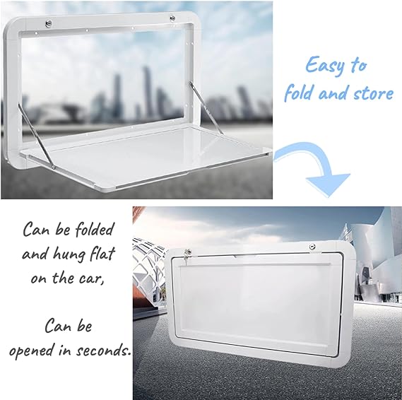 Foldable Rv Tables, 31.5 x 17.7 inchs Campervan Outside Picnic Wall Mounted Table, Premium Aluminum Alloy Folding Wall Table Lockable Wall Table Kit for Campervans and Motorhomes