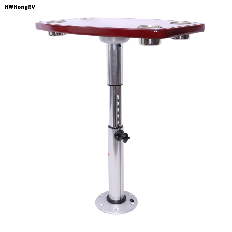 HWHongRV Easy to disassemble campervan rv Telescopic table legs with oak table top Aluminum alloy