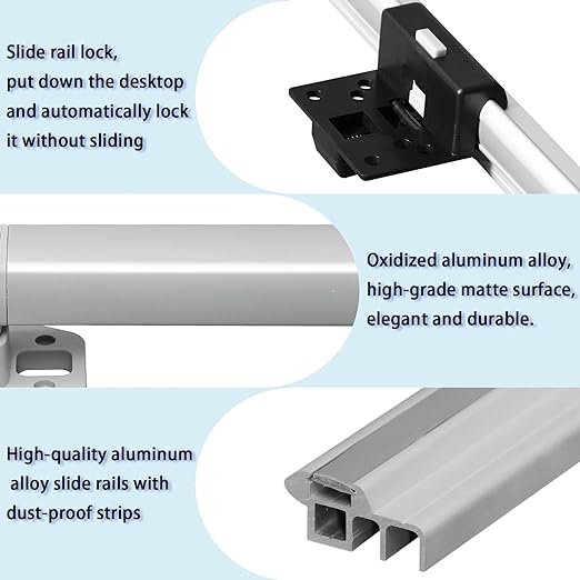 Adjustable Table Legs Kit, 20-30inch Telescoping Legs with 2Pcs Slide Rail, Aluminum Alloy Folding Rv Table Legs Support for Rv Pontoon Truck Camper Yacht Travel Trailer
