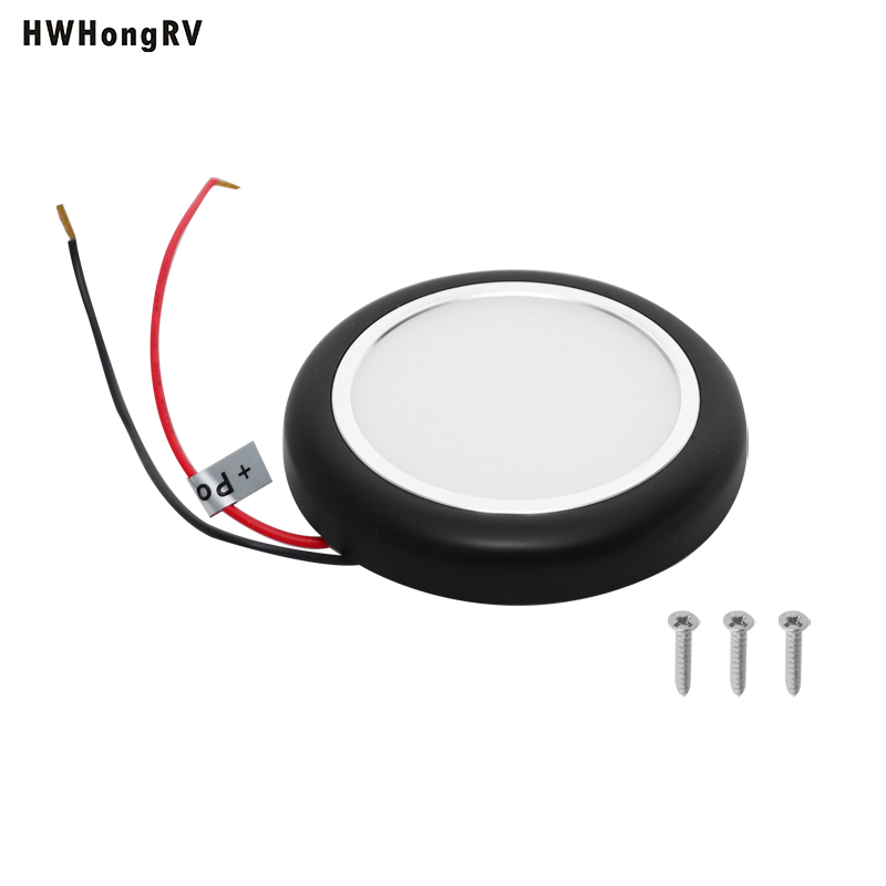 10-30V LED Ceiling Light Fixture 3 Inch motorhome Trailer Interior 3W LED Light 3200K Ceiling Mount for yacht with black ring