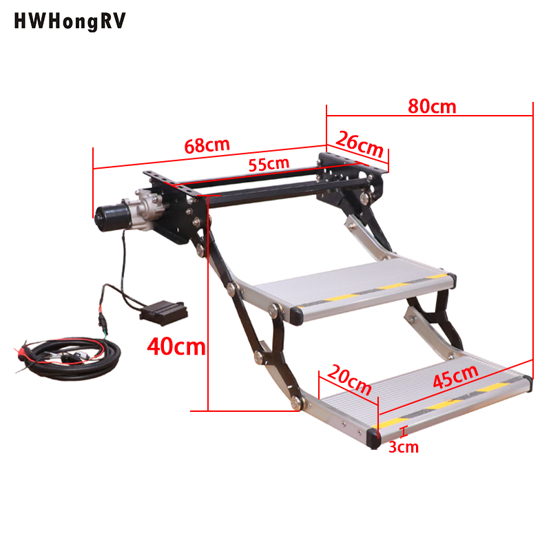 Caravan Accessories 12v Electric Bus Step Ladder for Vans Motorhome And Trailer