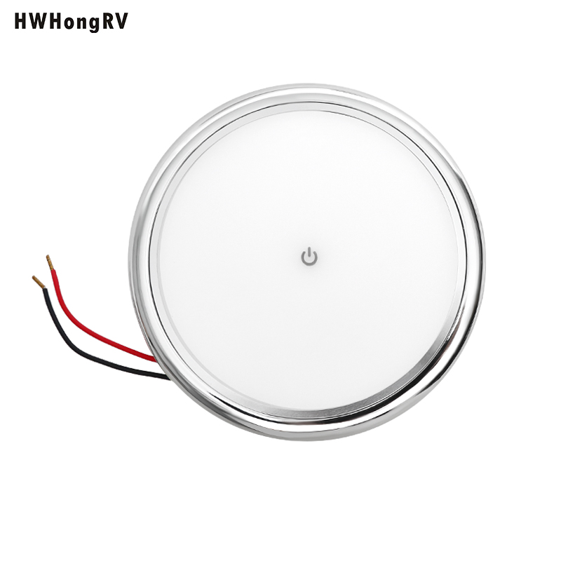 HWHongRV Dia.6.5in LED Reading Car Roof Caravan motorhome Van Trailer Interior 10-30V Dome Roof Ceiling Light Dynamic Reading Lamp