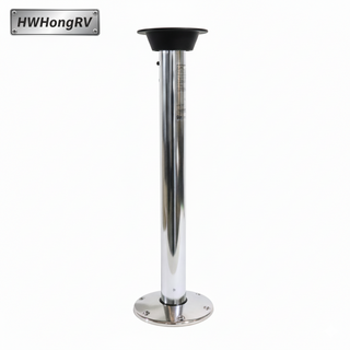 HWHongRV Easy-Release Table Leg | Polished Aluminum Tube | Quick-Detach Base & Cap | RV Motorhome Marine Removable Table Pedestal