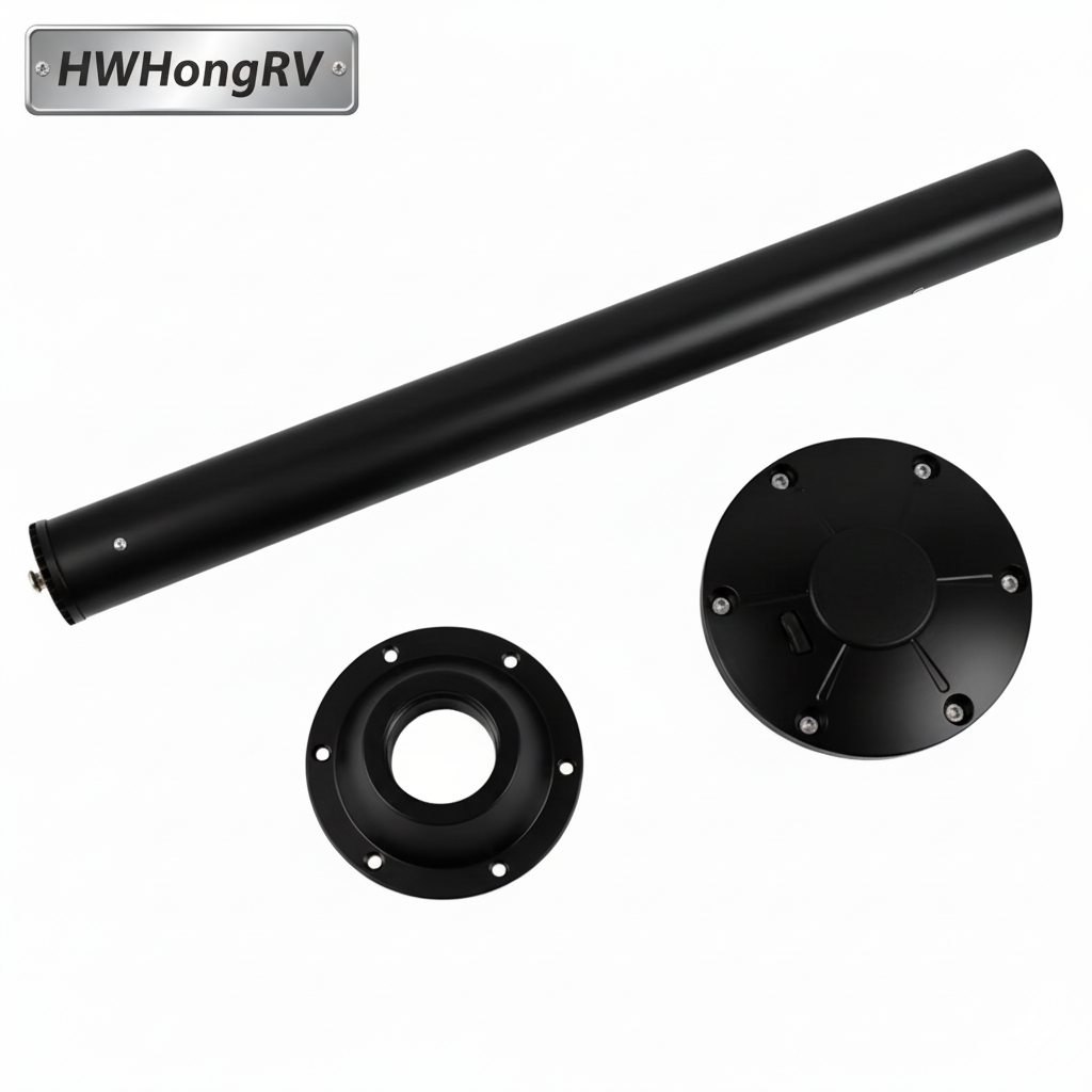 HWHongRV Quick-Release Table Leg Set | Anodized Aluminum Tube | Easy-Detach Base & Cap | RV Motorhome Marine Removable Pedestal