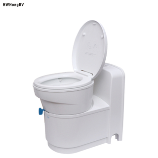 Electrical camper RV toilet bowl is made of lightweight PP material for Comfort room on the marine and campervan