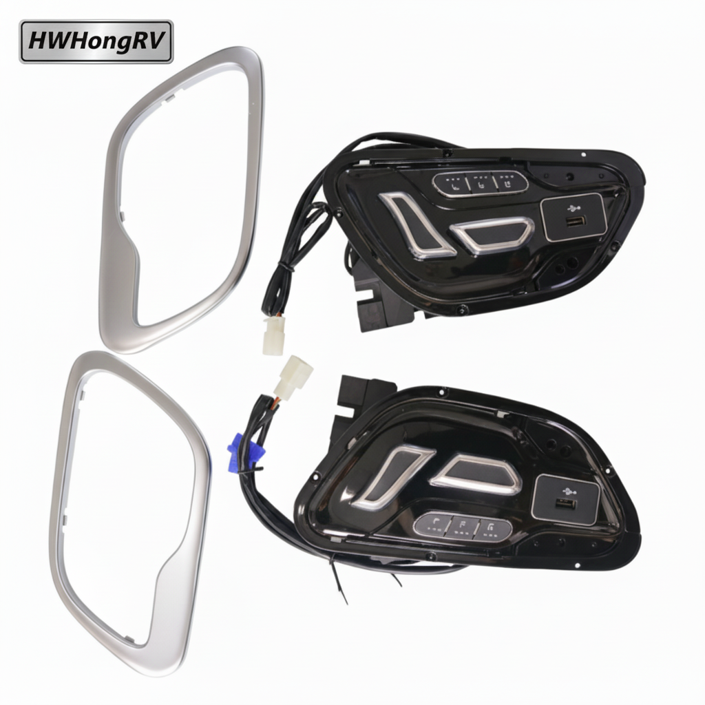 HWHongRV 12V Seat Ventilation Heating Massage System | Cooling Fan, Heating Pad & Vibration Massage with USB Control Panel